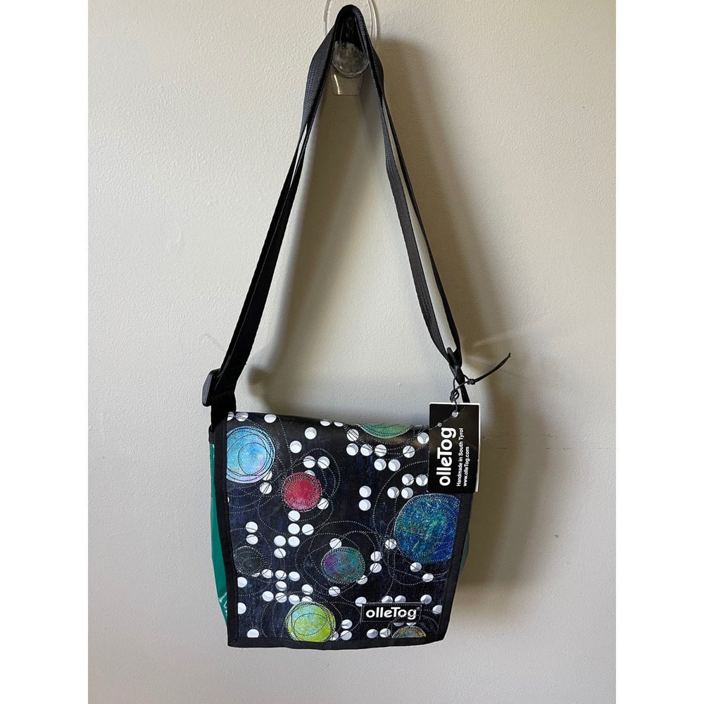 Olletog Handmade PVC Messenger Bag Cosmic Planet Crossbody boho Italy minimalist